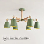 lampe suspendue moderne vert gris conique bois led encastrée
