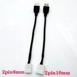 câble usb led 8mm 10mm 30pièces connecteur adhésif noir plat moderne