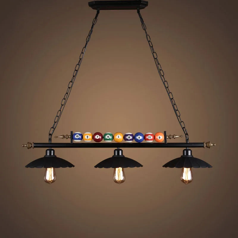 lampe suspendue industrielle billard verre transparent métal noir doré vintage salon restaurant