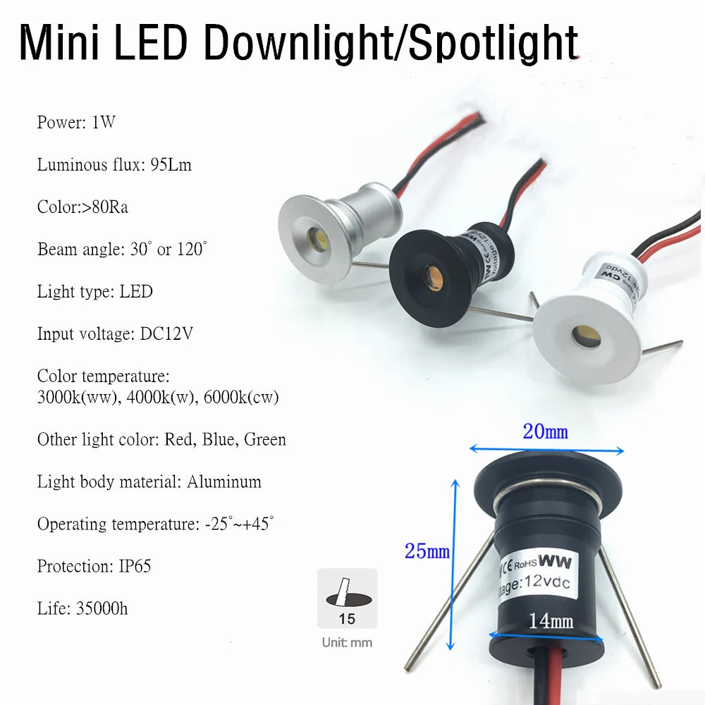 petit spot led encastrable 12v dimmable aluminium rond moderne vitrine