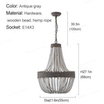 suspension lumineuse bois corde chanvre blanc gris rustique bohème 3luxe