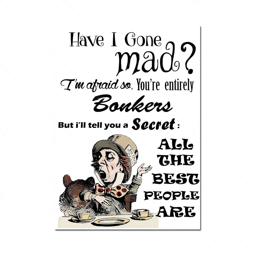 L'image présente un personnage humoristique dans un style illustratif vintage, accompagné d'un texte humoristique et ironique sur les gens "bizarres" ou "excentriques". L'illustration semble refléter une perspective malicieuse sur les perceptions de la normalité et de l'étrangeté dans la société.