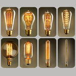 ampoules filament transparentes spirales dorées vintage rétro salon tringles câbles noirs