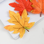 feuilles erable artificielles soie couleur automne orange rouge jaune decoration exterieur naturelle detaillee festive