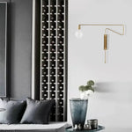 lampe murale articulée bras long noir doré moderne éclairage chambre minimaliste industrielle