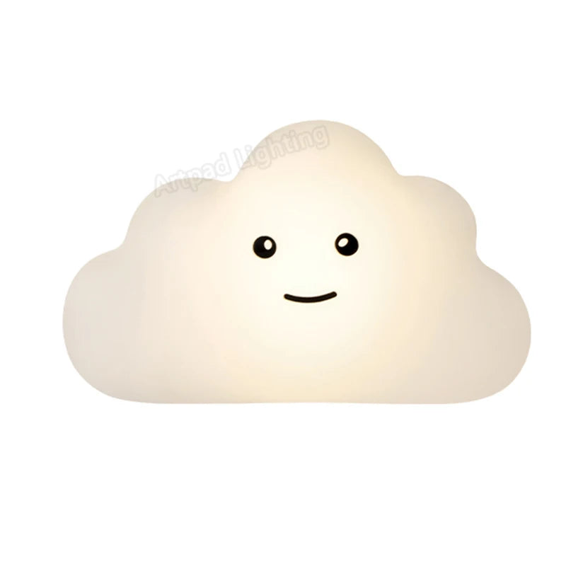 nuages lumineux nuageux éclairage mural enfantin moderne LED blanc jaune bleu rose