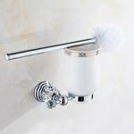accessoires salle bain chrome cristaux motifs dorés porte savon dentifrice serviettes goblets sèche cheveux