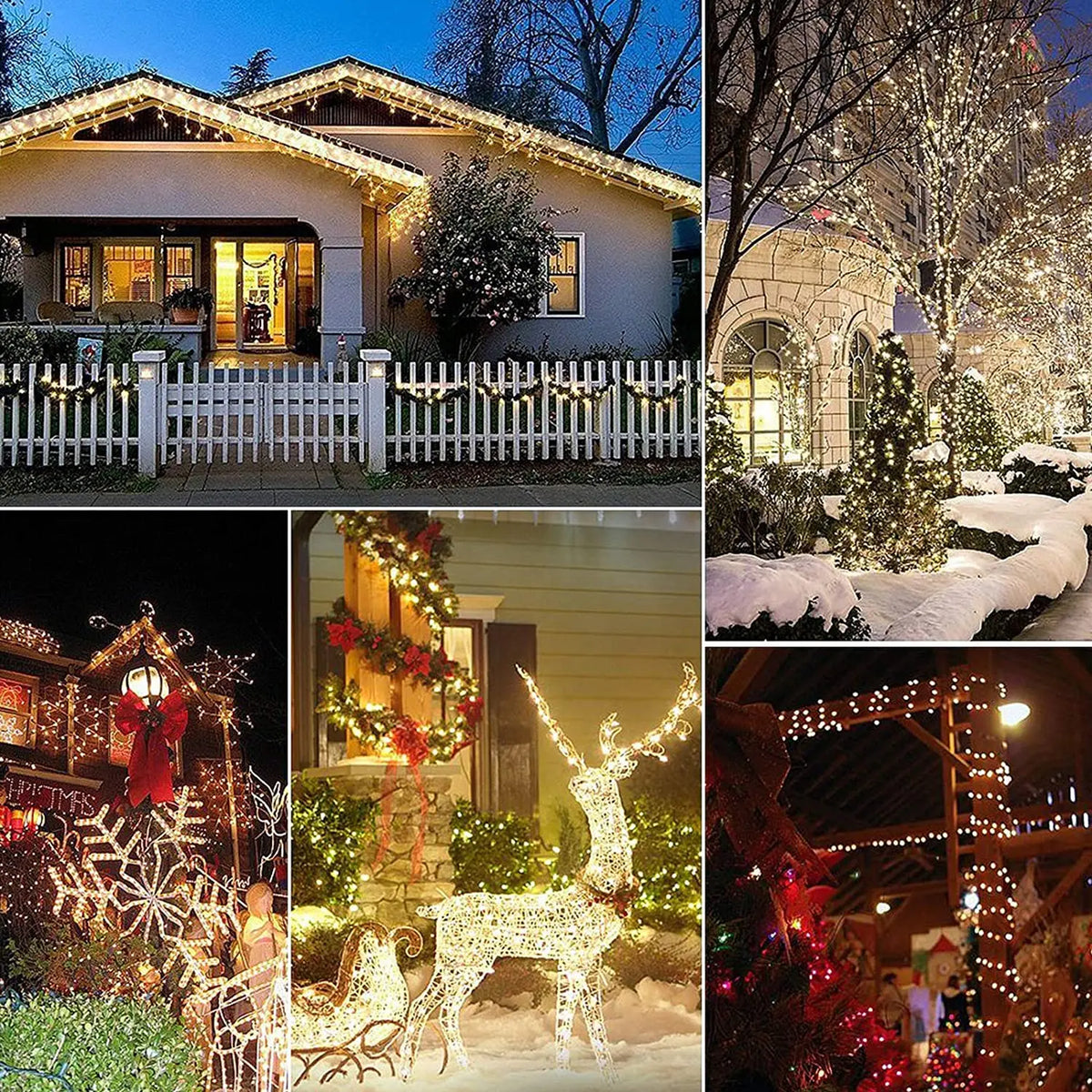 guirlande lumineuse solaire vert blanc modes étanches décoration noël