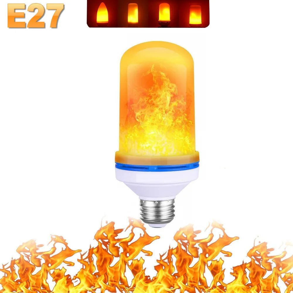 ampoule effet flamme led modes e14 e27 décoration intérieure simulant feu orange blanc