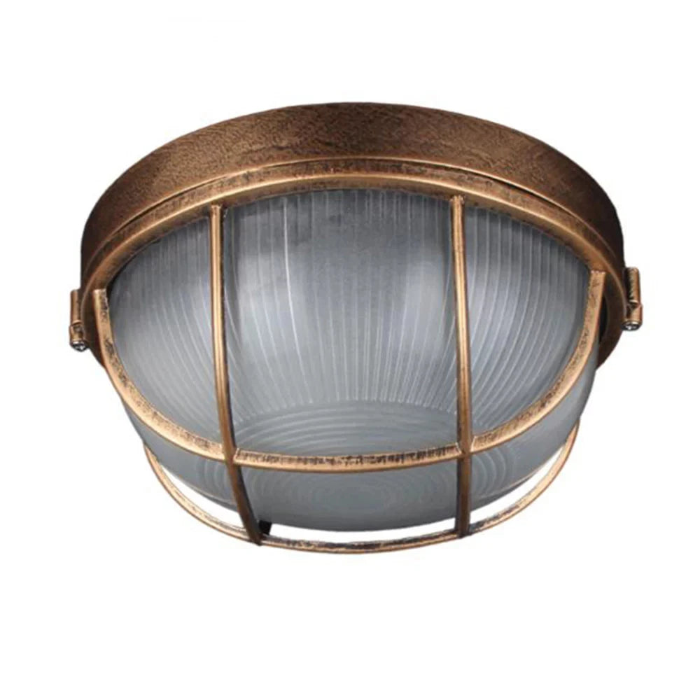 Lampe vintage métal bronze rayures verticales gris translucide étanche chambre cuisine