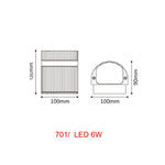 applique murale led extérieure moderne ip65 aluminium texturé noir blanc 6w 12w