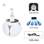 lampe solaire rechargeable éclairage extérieur camping indicateur charge cale blanc moderne