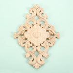 applique murale bois sculpté motif floral baroque fixation meuble porte mur decoration maison 15x10.5cm
