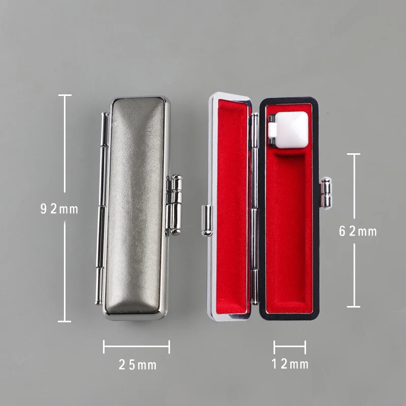 boîte rangement stylos simili cuir clics métalliques classique couleur bleue rouge marron