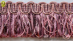 ruban décoratif or rouge franges pompons tissu élégant classique maison 13mètres