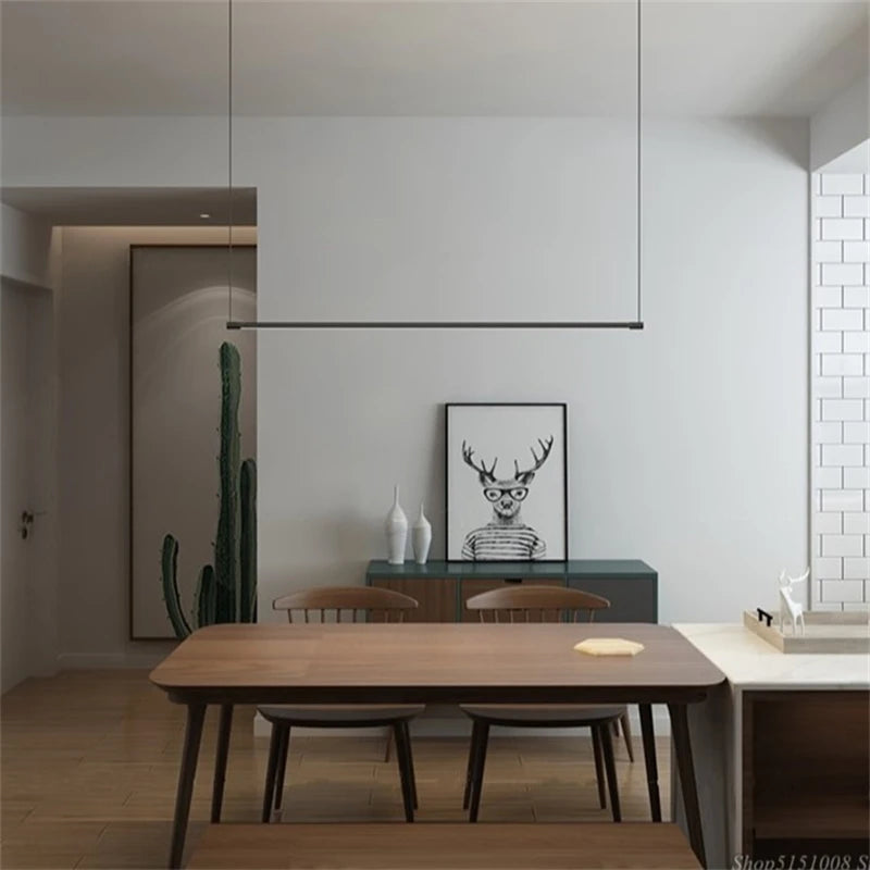 lampe suspendue moderne minimaliste 120cm noir ajustable salon chambre étude