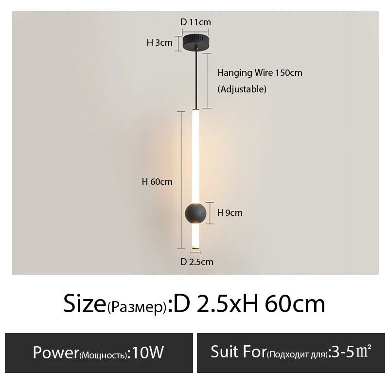 lampe suspendue moderne ampoule led noir blanche sphère lumineuse minimaliste chambre coucherDecoration