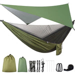 hamac camping moustiquaire auvent portable randonnée voyage survie extérieur vert