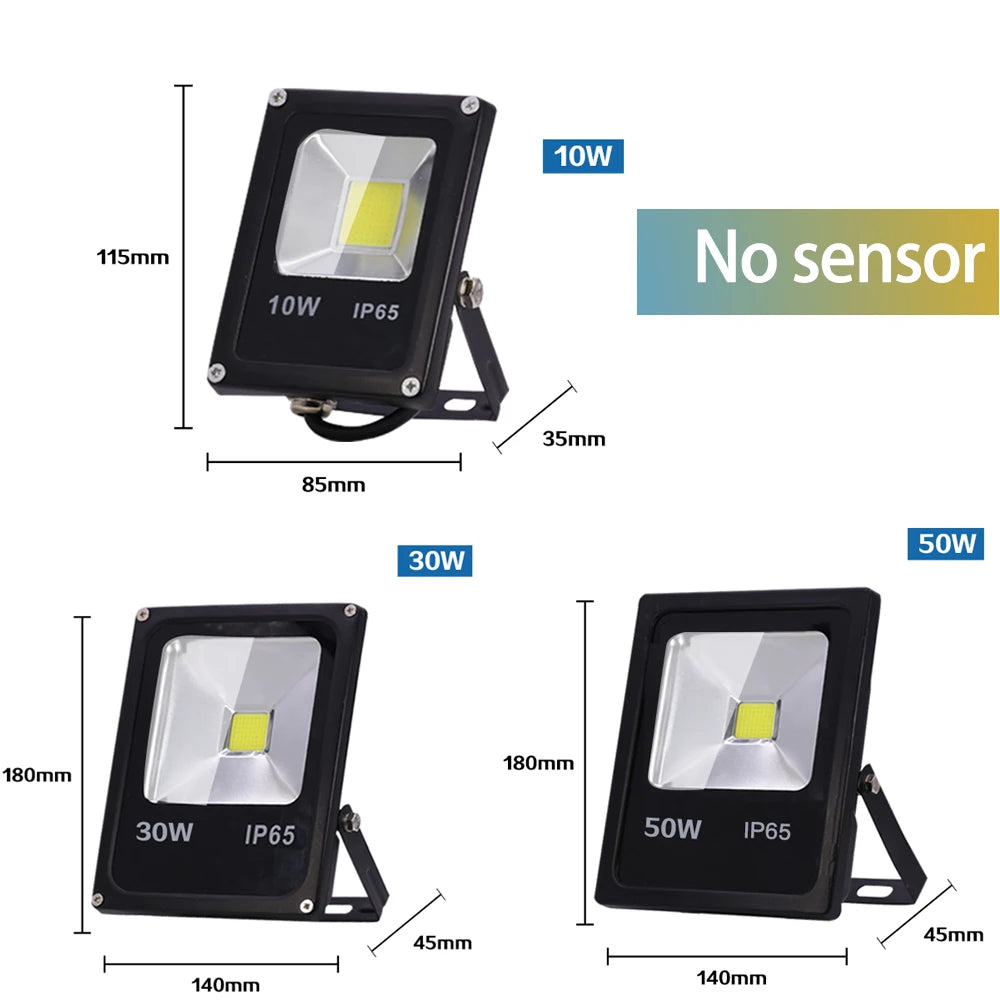 projecteur led noir moderne ip65 10w 30w 50w capteur mouvementextérieur clips