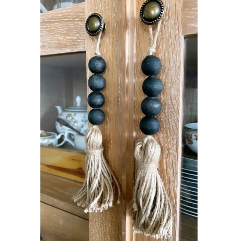 décoration murale bohème bois noires pompon coton fixations intérieur ambiance chic rustic charm