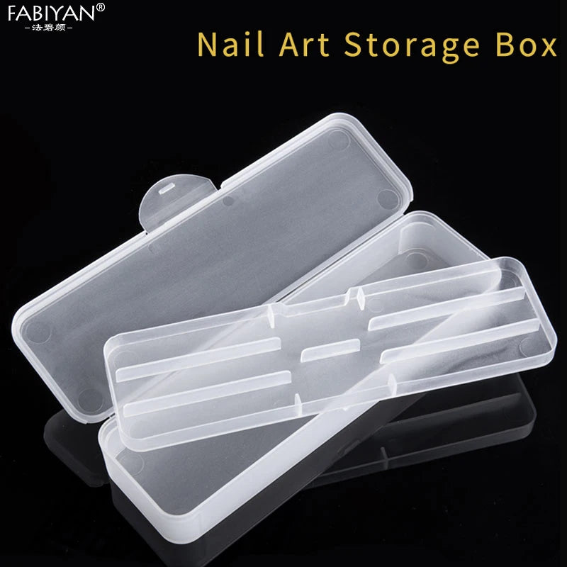 boîte rangement transparente nail art pinceaux outils manucure coupe ongles lime moderne minimaliste