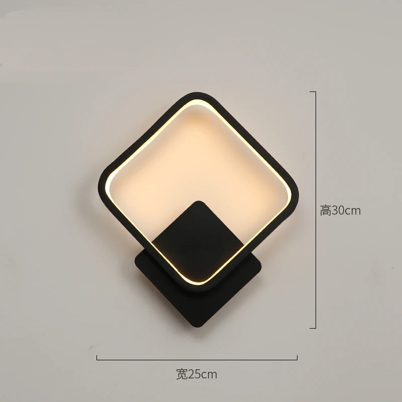applique murale contemporaine minimaliste noir blanc élégante fixée mur lumière led flux lumineuxmodifiable