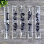 bougies numériques anniversaire noires décoration gâteau moderne adhésif