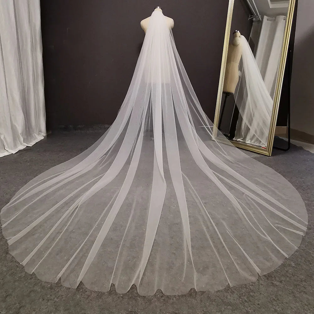 voile mariée blanc transparent classique 3m peigne simple monocouche finement tissé