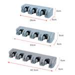 porte balai mural gris moderne adhésif support rangement balais accessoires nettoyage