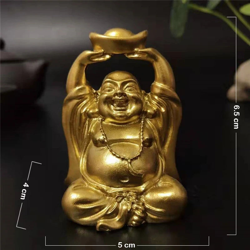 statue bouddha dorée artisanale feng shui decoration jardin maison porte bonheur matieres salopes echangisme