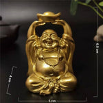 statue bouddha dorée artisanale feng shui decoration jardin maison porte bonheur matieres salopes echangisme
