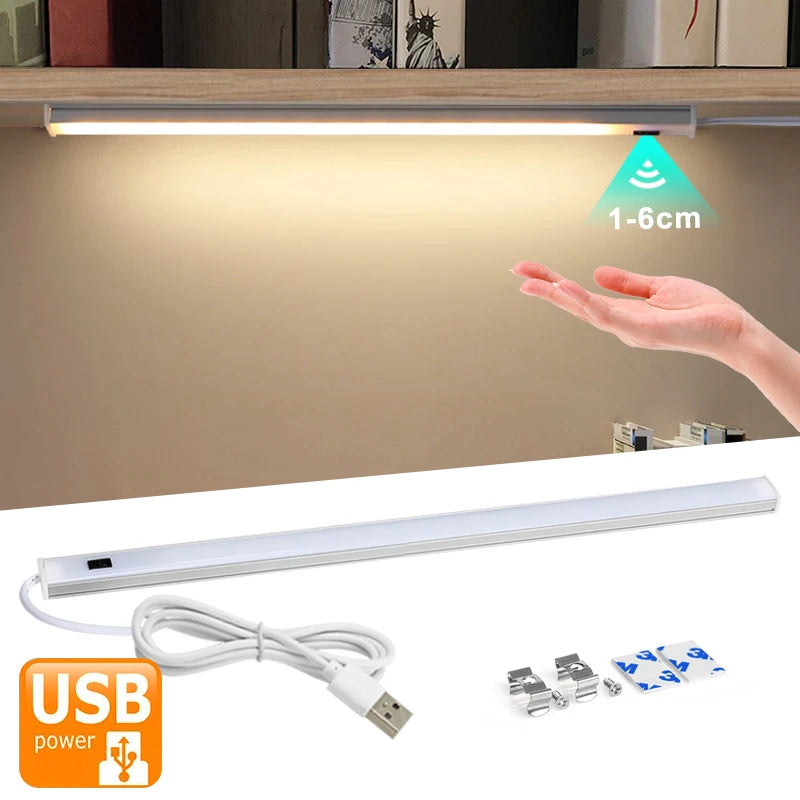 lampe led sous cuisine blanc moderne adhésif 30cm 40cm 50cm usb alimentée