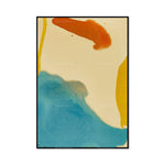 Une image abstraite composée de formes et de couleurs vives évoquant un paysage naturel.