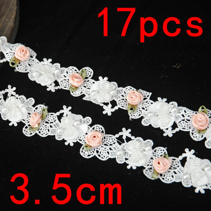 ruban dentelle fleurs papillons blanc rose pâle vert clair mariage vintage romantique artisanal DIY