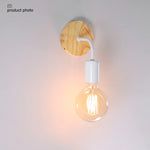 lampe murale industrielle vintage bois clair noir ampoule filament éclairage moderne fixée mur