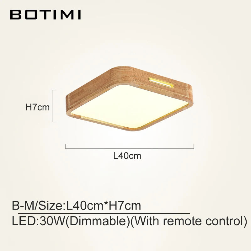 plafonnier moderne bois naturel finition lisse éclairage quotidien télécommande led minimaliste