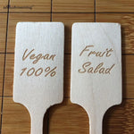 spatules bois gravées lettres mariage anniversaire minimaliste 100 pièces blanc opaques