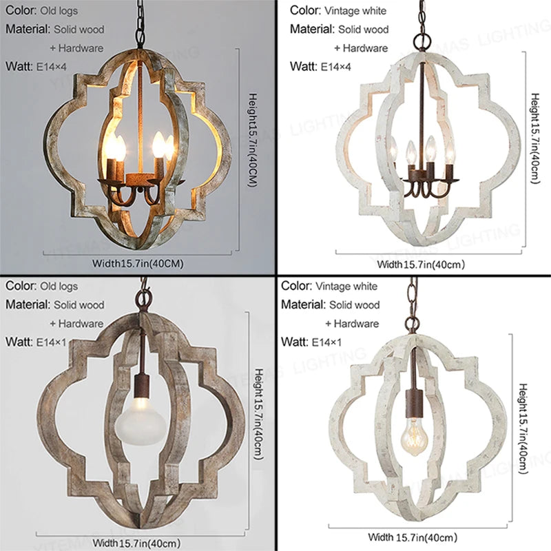 suspension lumineuse vintage gris clair brun finition rustique lumières ampoules E14