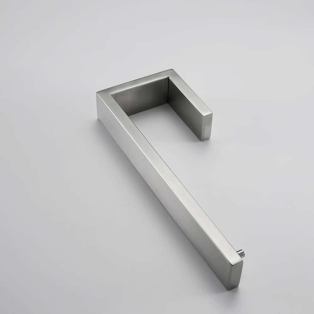 porte serviettes moderne acier inoxydable brossé argenté fixé vis ensemble quincaillerie salle bains métal