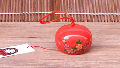 carillon vent japonais céramique décorations murales cloches traditionnelles motifs fleurs rouges noires