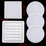 moule silicone résine époxy diy coaster support géométrique moderne élégant fleur paillettes dorées