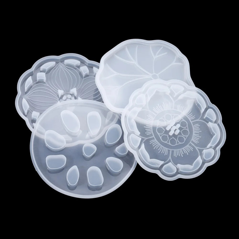 moulages silicones transparents coques fleurs motifs decoratifs table maison epoxy
