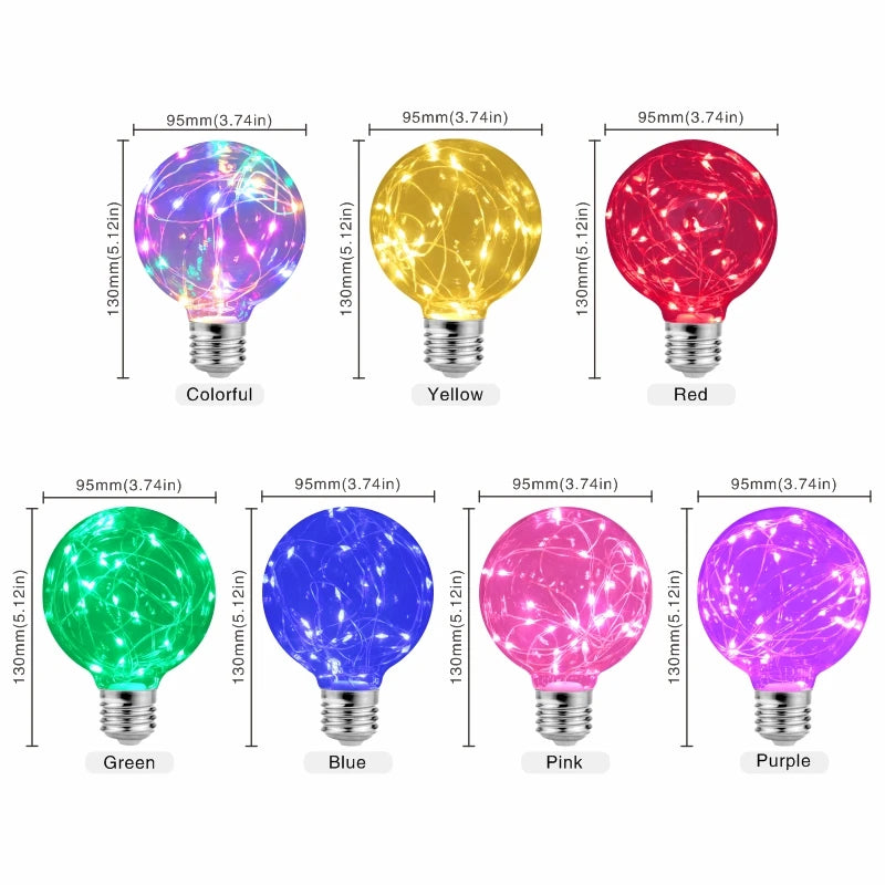 ampoule led décorative multicolore fil cuivre entrelacé opacité verre e27