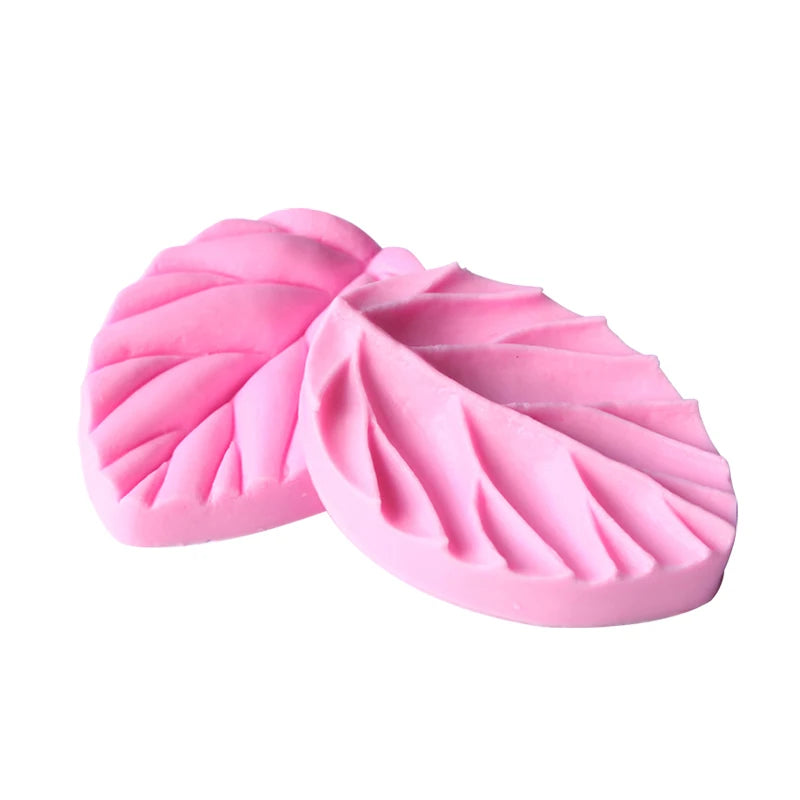 feuilles artificielles silicone vert rose veines plissées decoratives cuisson gâteau artisanal mariage