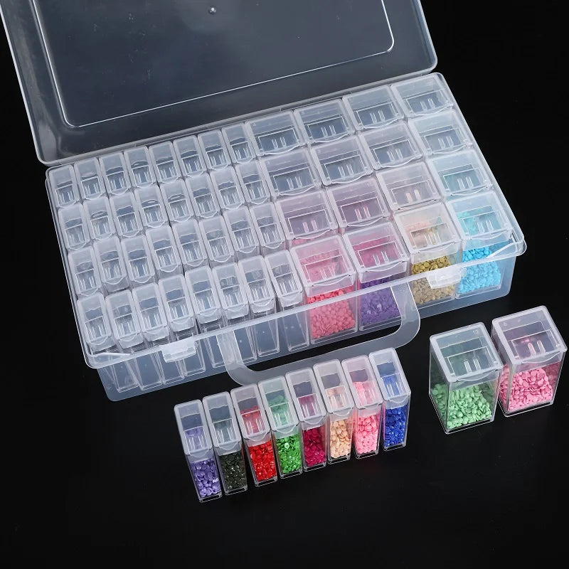 boîtes rangement transparentes compartiments modernes poignée pratique 32pcs 40pcs 48pcs 56pcs 64pcs