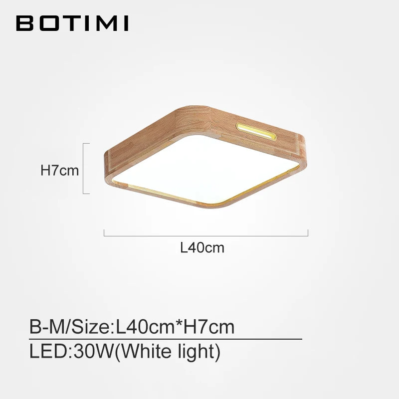 plafonnier moderne bois naturel finition lisse éclairage quotidien télécommande led minimaliste