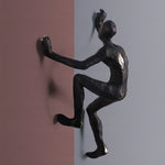 figurines murales humaines escalade noir bronze moderne art expressionnistesDecorationMurale
