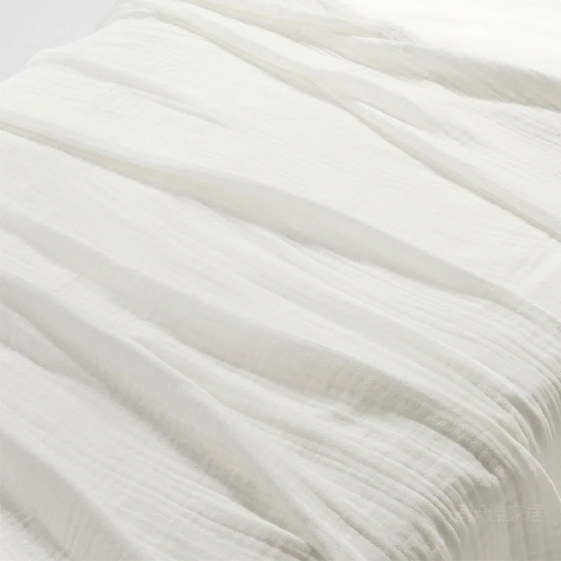 couverture coton japonais solide blanc pliures rustique été portable ignifuge voyage maison