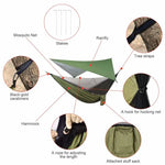 hamac camping moustiquaire auvent portable randonnée voyage survie extérieur vert