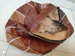 Pouf marocain en cuir PU bleu profond